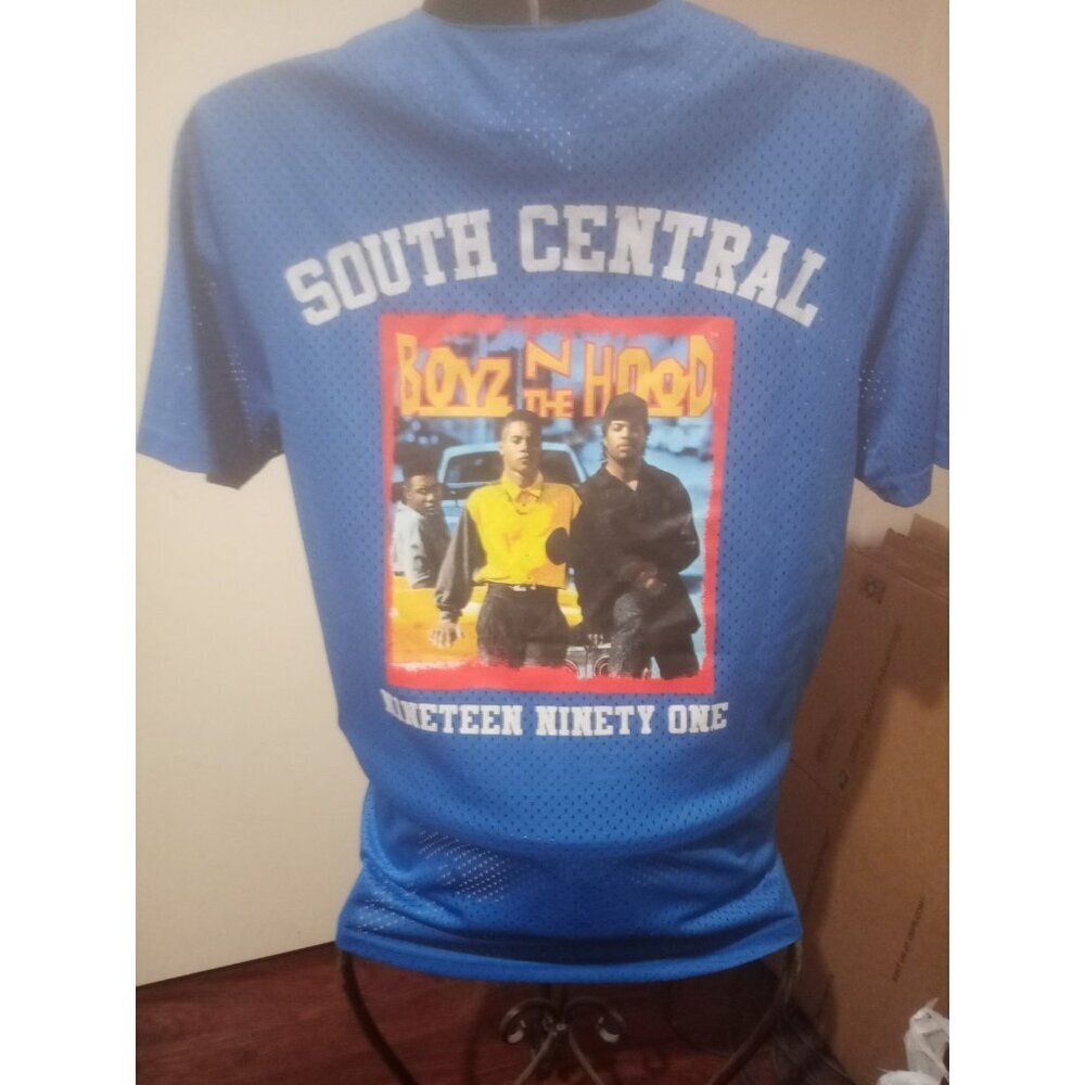 Boyz in the Hood South Central 1991 Jersey Button Up Shirt Men’s Medium M Blue - Picture 6 of 11